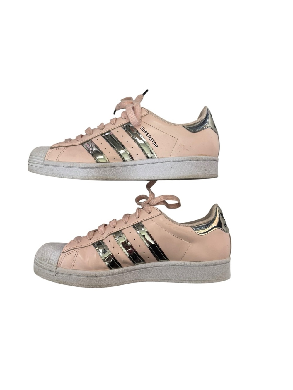 Adidas Superstar Pink Iridescent Shell Toe Sneakers Size 8 Y2K Balletcore - Picture 5 of 8